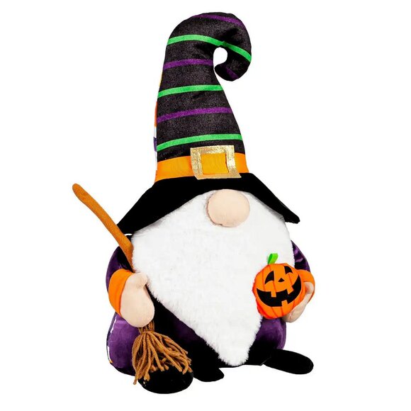 NEW RARE Evergreen Halloween Gnome Shaped Throw Pillow 10" x 17" - Picture 1 of 4